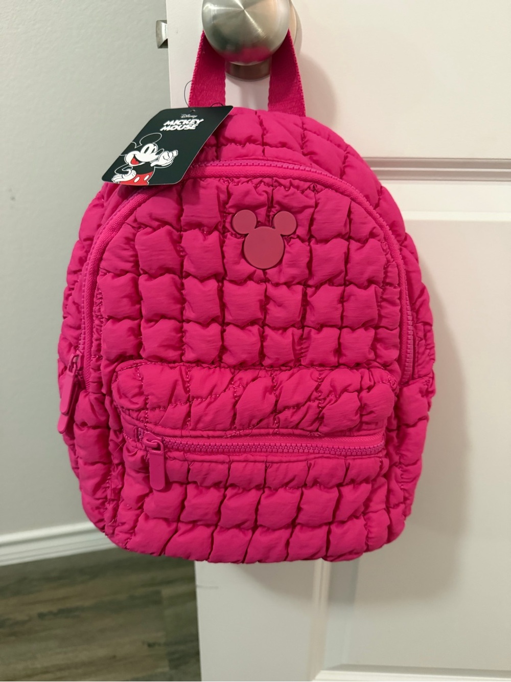 Disney Hot Pink Quilted Mickey Mini Backpack